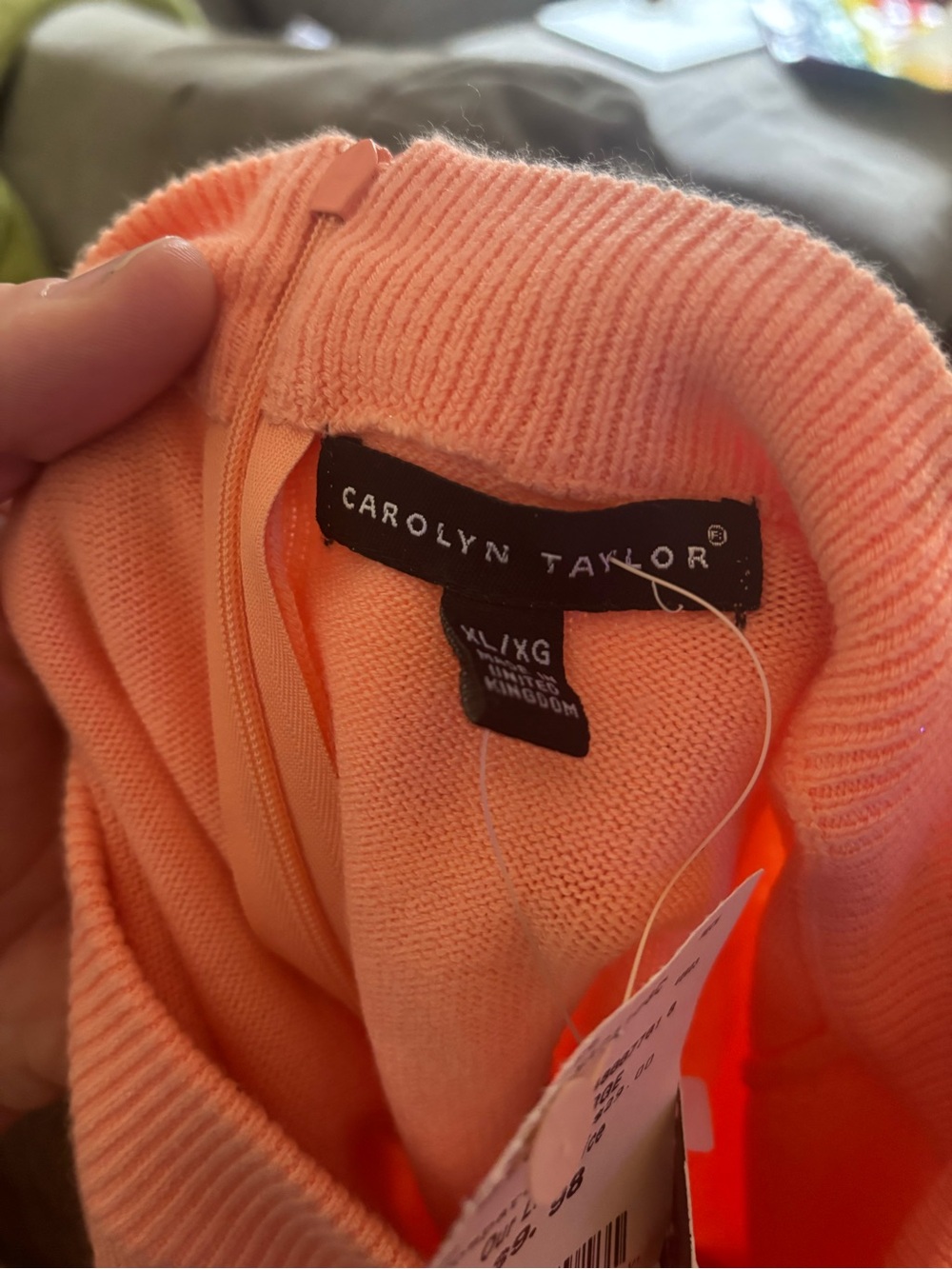 Peach Crewneck Sweater - Size XL Carolyn Taylor new with tags - Picture 2 of 5